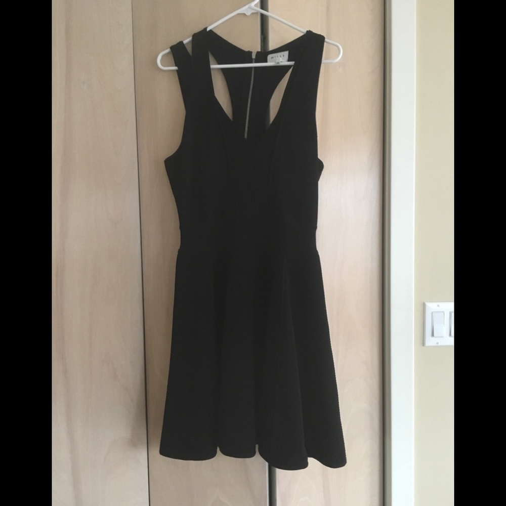 Barely Worn Milly Two-Strap Black Dress Size L